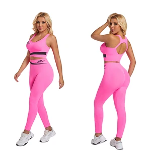 OEM Women's Yoga Suit Seamless Pants Sports Suit High-quality Yoga Suit Removable Chest Cushion Sportswear Sports Bra Set