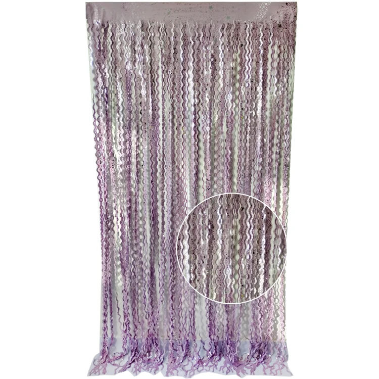 Novel Product Ideas  Purple Waves Rain  Foil Fringe Curtain for Kpop Photo Album Background Wall Decoration