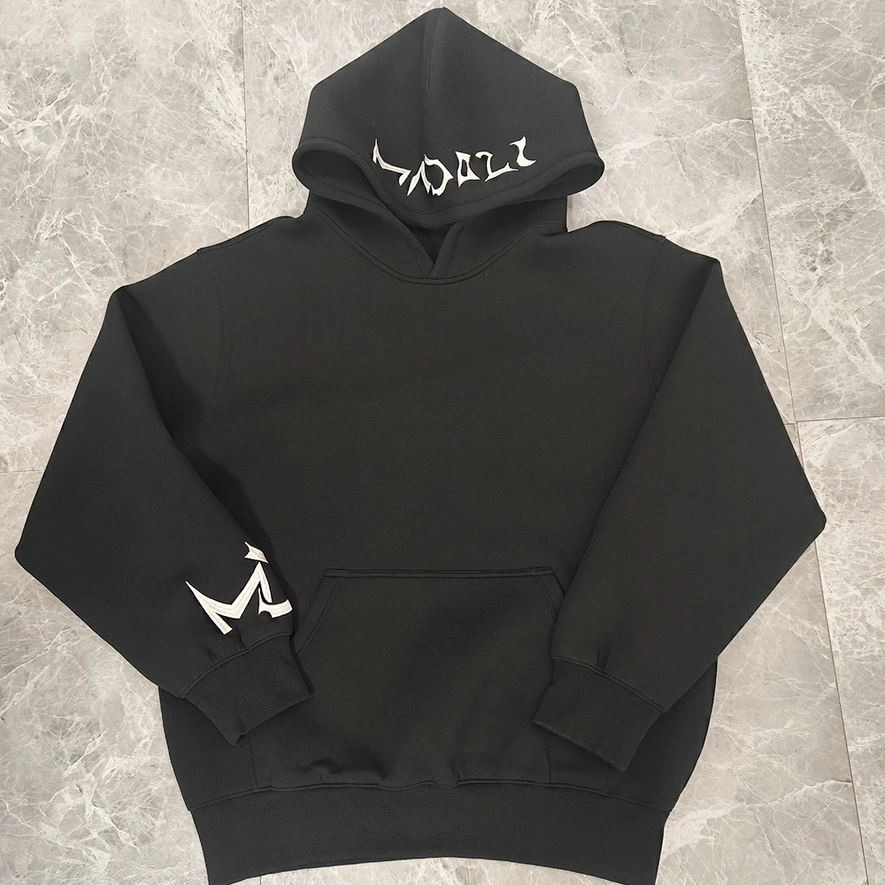 Custom Heavyweight 100% Cotton Men's Clothing Hoodies Sweatshirts Streetwear Denim Tracksuits Puff Printing Hoodie for Men