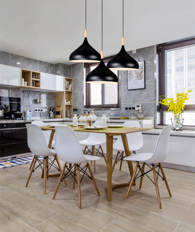 Metal art deco chandelier industrial bar black pendant lighting for dining room lamp modern vintage light kitchen