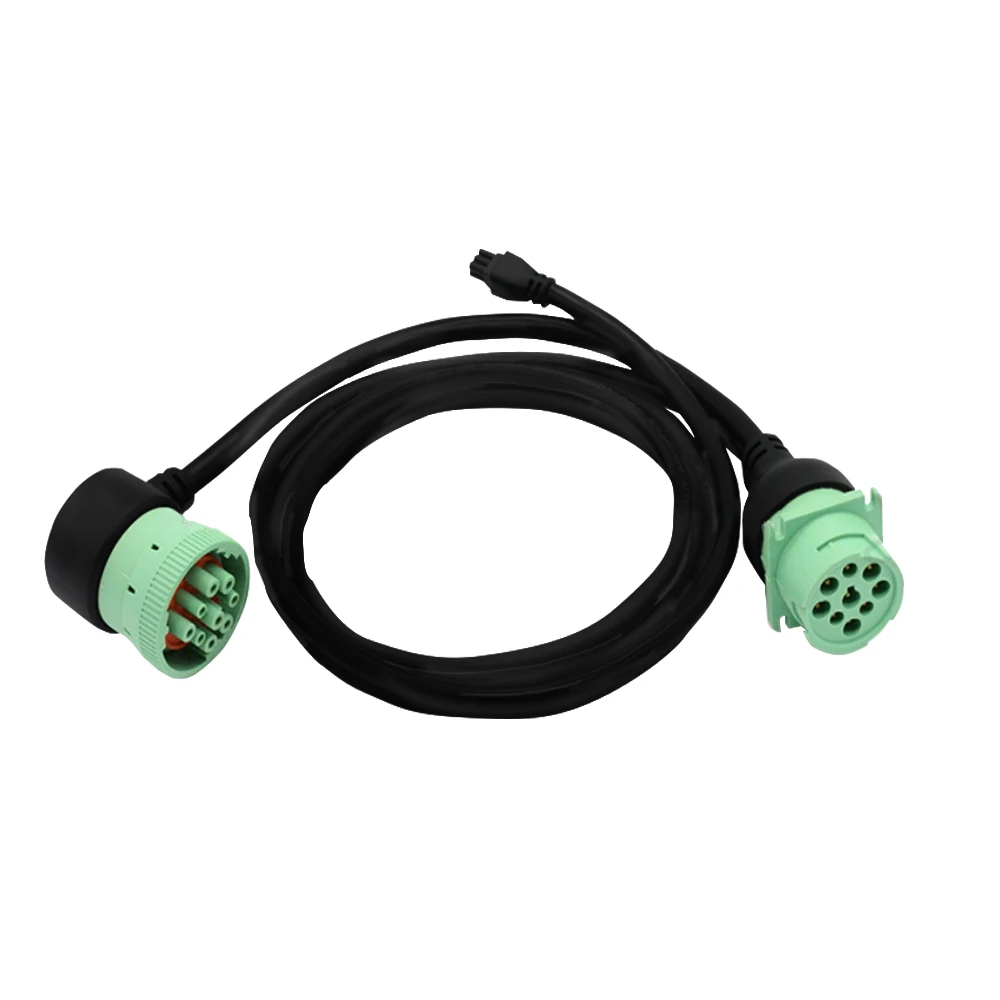 2021 Green 9 pin J1939 male to 9pin J 1939  female can bus cable j1939 eld cable