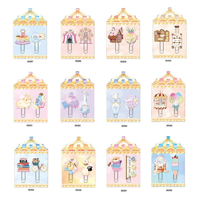 Nekoni Kawaii Stationery PVC Bookmark Reading Presents Paper Clips Fashion Paperclip for Office Stationery