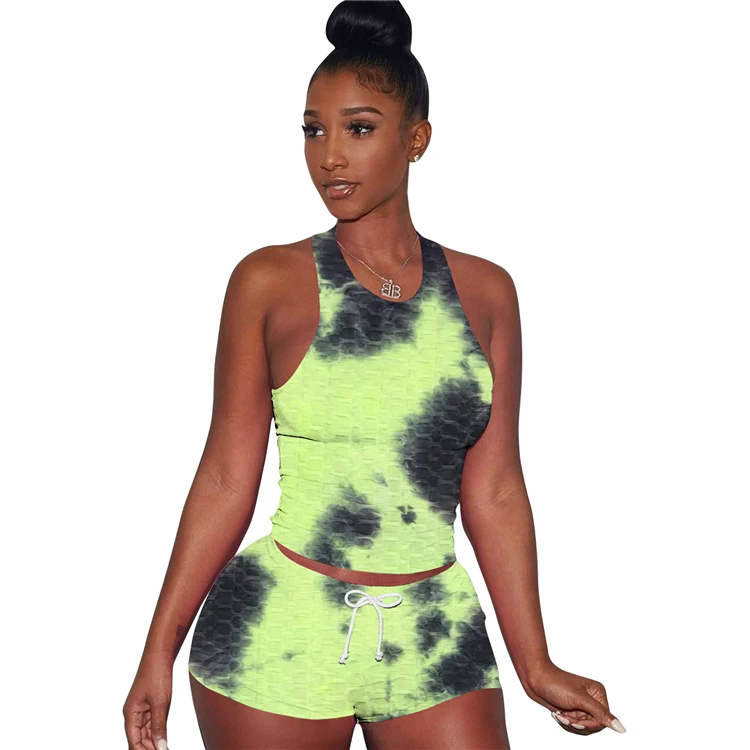 MOEN Tie Dye conjunto 2 piezas de mujer Fashionable  Women New Arrival Women 2 Piece Sets Two Piece Short Pants Set