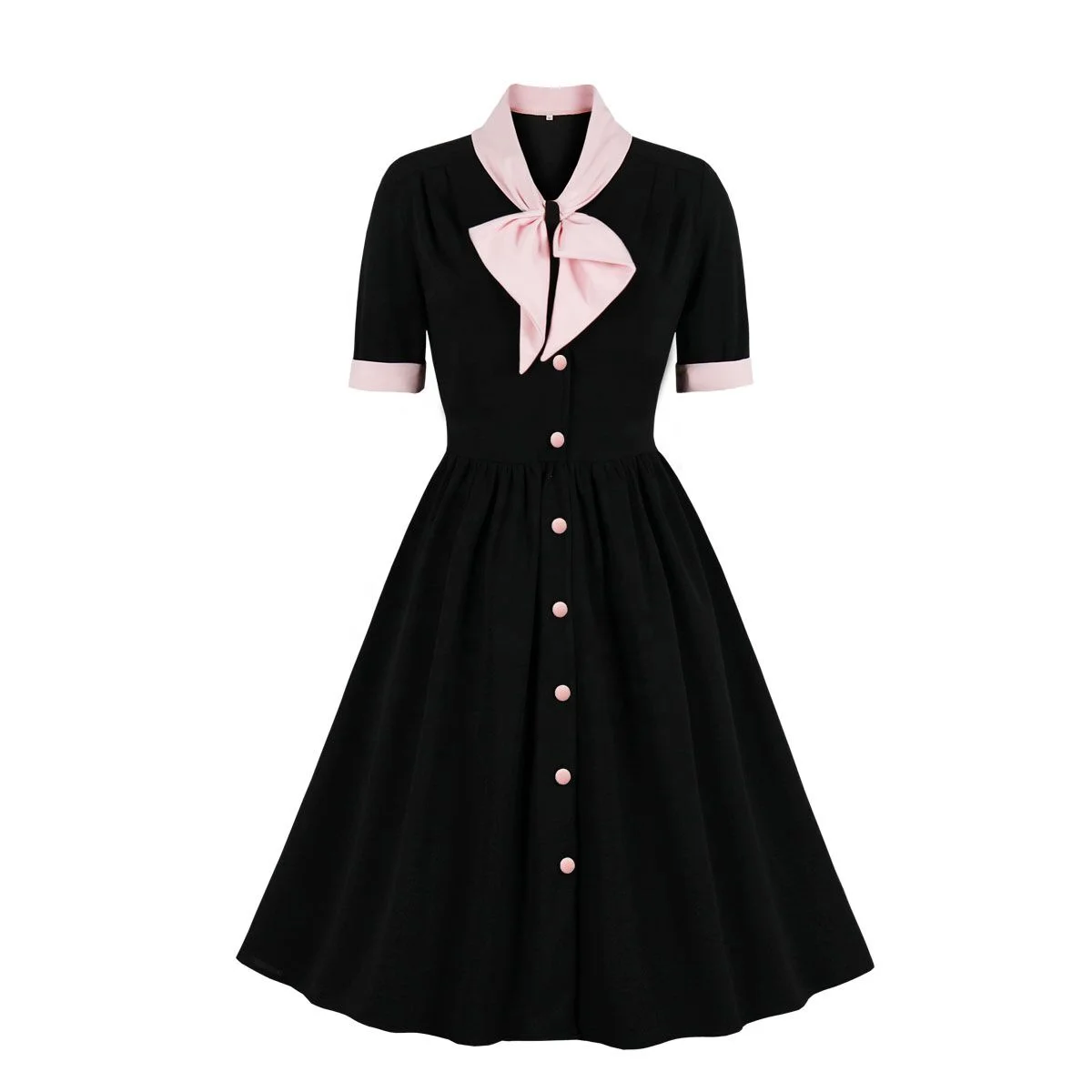 El verano más el tamaño de vestidos elegantes botones de manga corta de  diseño de una línea de vestido de punto las mujeres negro blanco descuento  / Ropa de mujer \\ www.oromagazine.cl