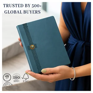 Premium Gift High Quality 5.75x8.27 Pu Leather Hardcover Vintage Style Unique Rotate Button Custom Logo Color FSC Paper Notebook