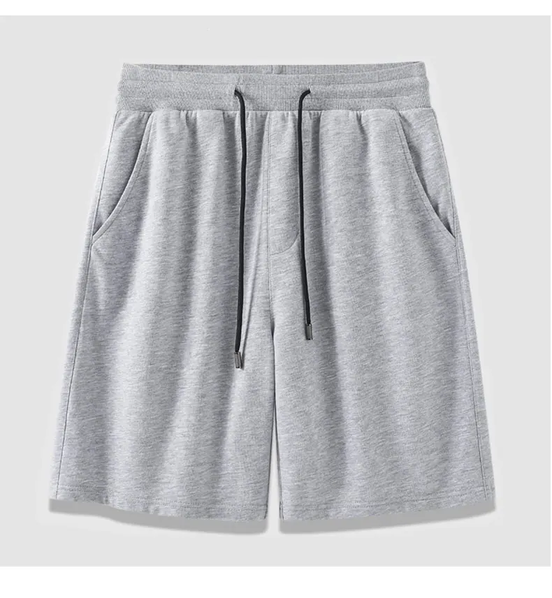 Wholesale summer Men Casual Shorts cotton unisex custom shorts with logo print Solid Elastic breathable Basic men's shorts hot