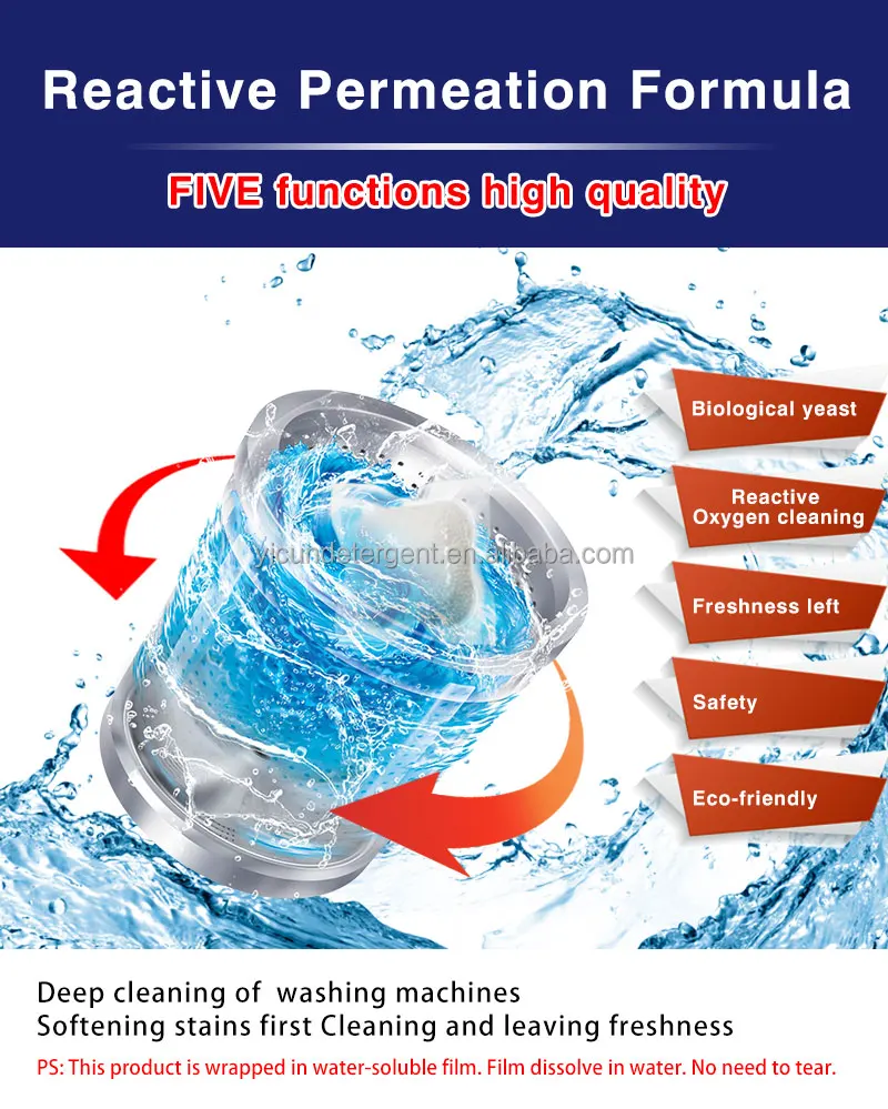 Eco-Friendly Disposable Washing Machine Tank Cleaning Products Powder Pods for Effective Machine Cleaning