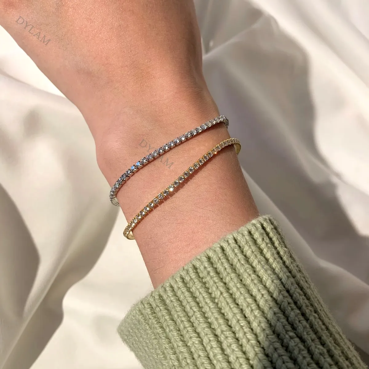 Dylamマルチカラー5A18kメッキキューブイックジルコンアイス