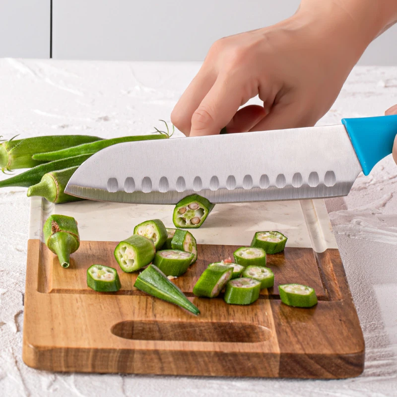 Razor Sharp High Carbon Stainless Steel Knives with Ergonomic Plastic Handles Kitchen Chef Knife Set & Steak Knives Set