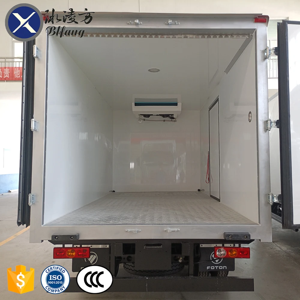 Foton 4x2 1T Mini Gasoline Refrigerator Truck Customization Transport Vegetable Meat Egg Freezer Refrigerated Truck for Sale