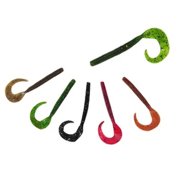Lure Curl Tail Soft Bait 25g Multi-color Bionic Artificial Soft Bait for Bass Long-Cast Fishing Stainless Steel 10 Pack – Soft Lure – view 2
