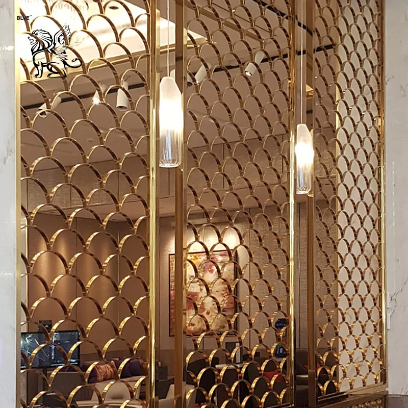 Wholesale Home Decor Metal Art Stainless Steel Transparent Screen Room Divider