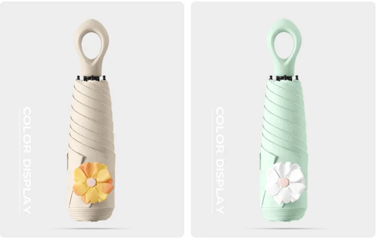 Modern Style 5-Fold Flower Umbrella Manual Compact Design Custom Pattern Made of Polyester for Business Gifts European Style