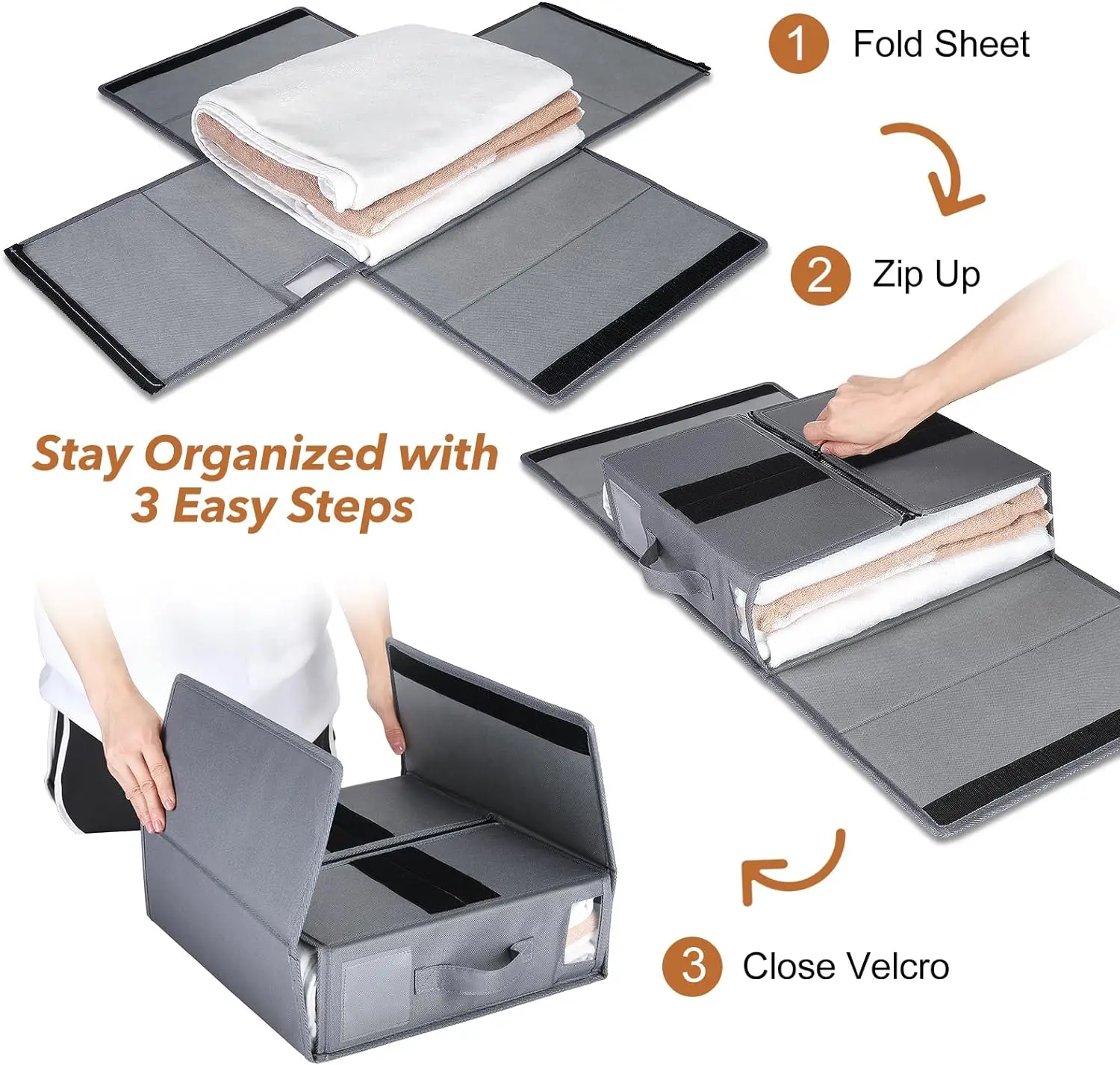 Custom Logo Oxford Fabric Bed Sheet Box Organizers Storage SheetCube Duvet Cover Box