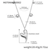 M079-steel-colored heart-shaped sweater chain-805 cm