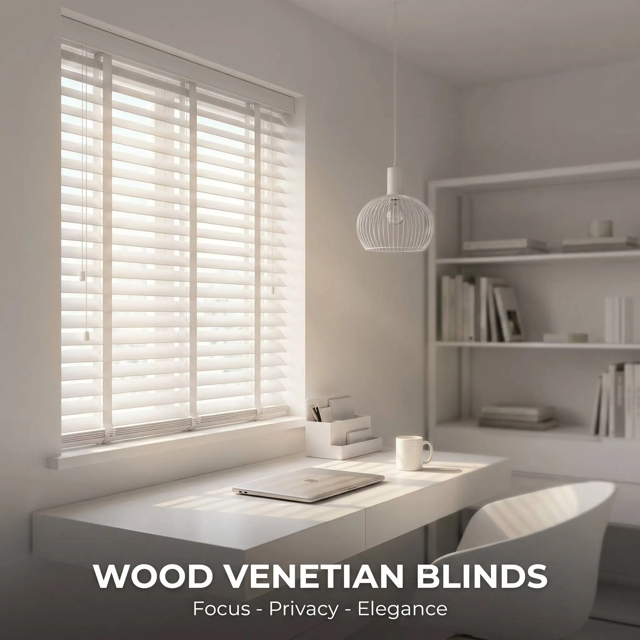Hout Venesiese blinders Paulownia geverfde kleur eenvoudige valans ladderband 50 mm pasgemaakte grootte binne buite montering OEM