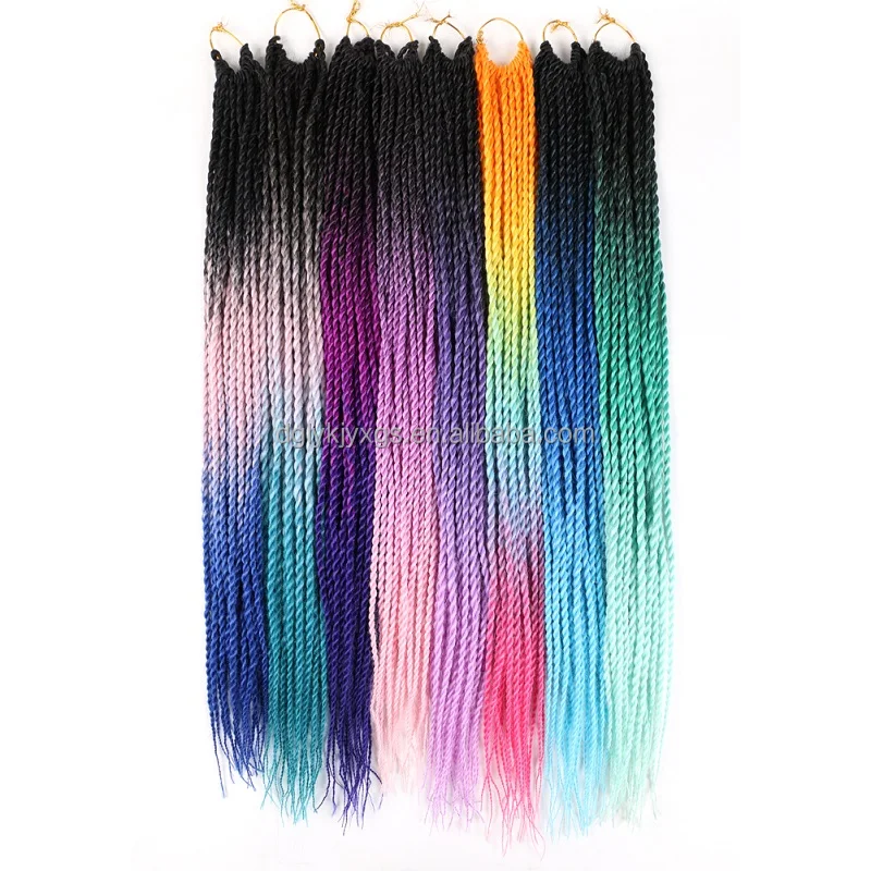 LW-61QT приветствует 24 дюйма синтетические волосы парик красочные эффектом деграде (переход от темного к косы ручной витой braidind волос 2x, на крючках, косички, волосы