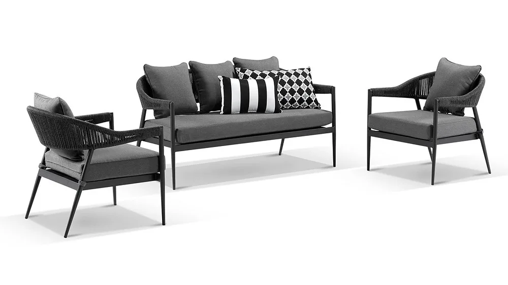 Foshan Furniture Metal Weaving Sofa Patio Furniture Set Aluminum