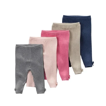 autumn and winter infant kids sof elastic trousers children warm pants baby knit clothing girls leggings