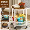 White two-tier rotating storage shelf