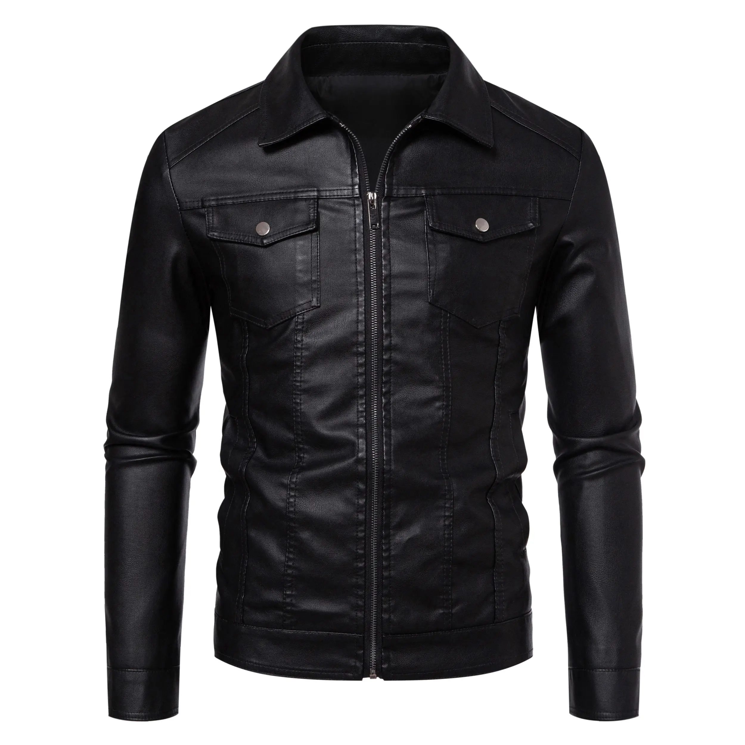 Men's Genuine Leather Vintage Motorcycle Jacket Spring Autumn