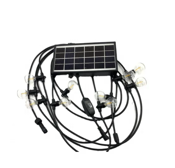 6W 6V Solar Light String 10m 15pcs E12 Solar Led String Garden Plastic G40 Filament Bulb Led Solar String