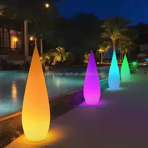 Outdoor Holiday Lighting Rechargeable Colorful Wedding Anniversary Led Lights Waterproof Water Drop Motif Light Lamps