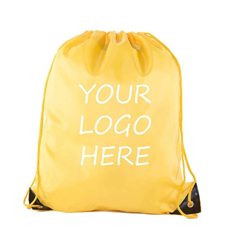 Custom Draw String Bag Logo Printing Waterproof Sports Polyester Nylon
