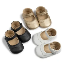 Pu Leather Upper Baby Dress Princess Shoes Soft Sole Infant Non-Slip Walking Shoes Baby Girl Shoes