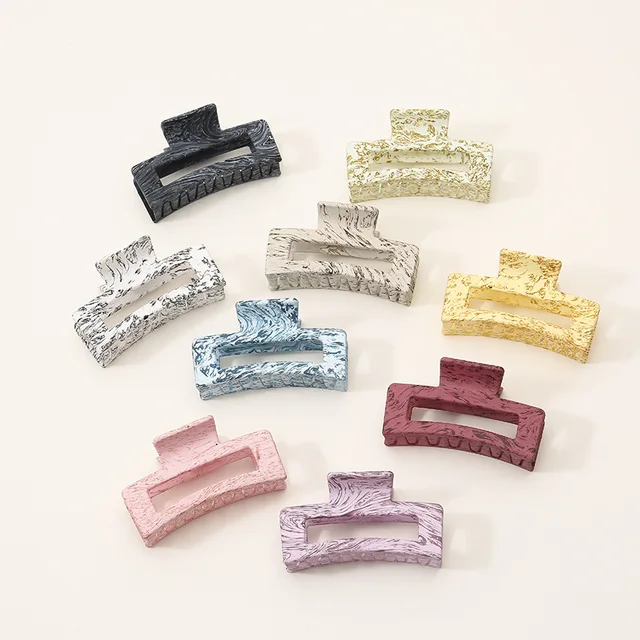 Elegant Water Transfer Printing Hair Clip Claw Girls Large Fashion Shark Hair Clamp Clip Female Matte Plastic Hair Claw Clips