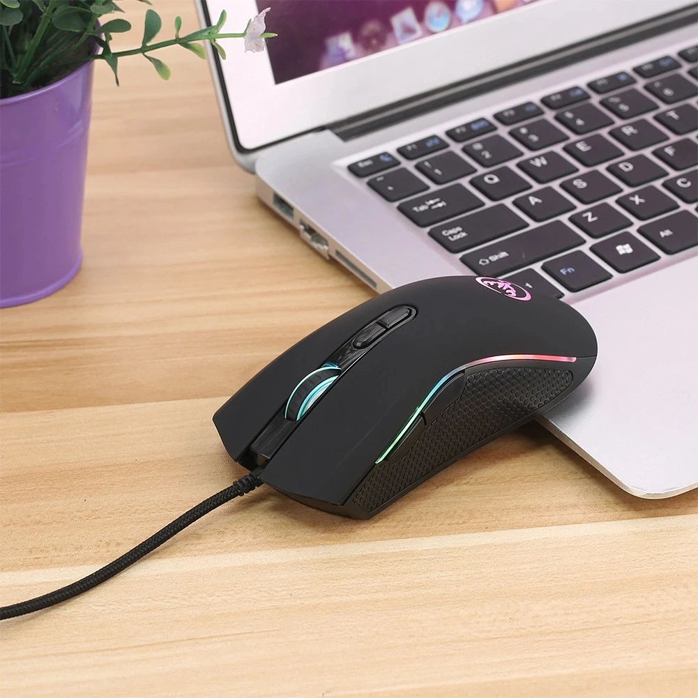 2020 Hot Selling A869 7 Colors Led Glowing Optical USB Wired Mouse Computer Accessories 7 Buttons Gaming Mouse For PC Laptop