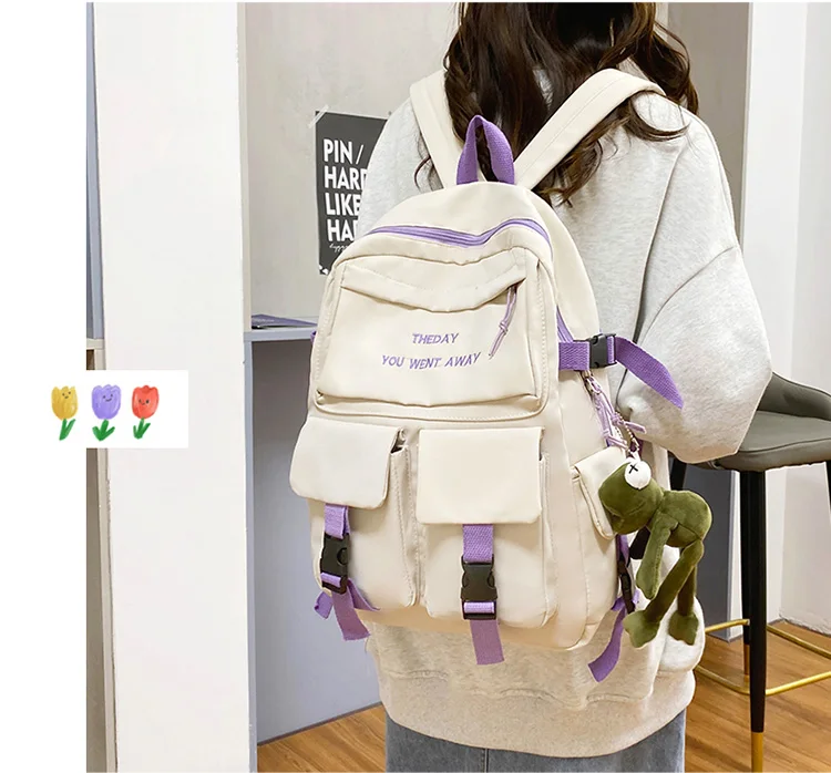2025 New Style Backpeck for Girls School Bags Fashion Cute Notebook Function College Students Customized logo Laptop Backpack