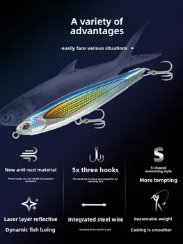 Stainless Steel Floating Water Pencil Sea Fishing 165mm190mm Large Bait Remote Investment Saltwater Fish – Pencil – view 3