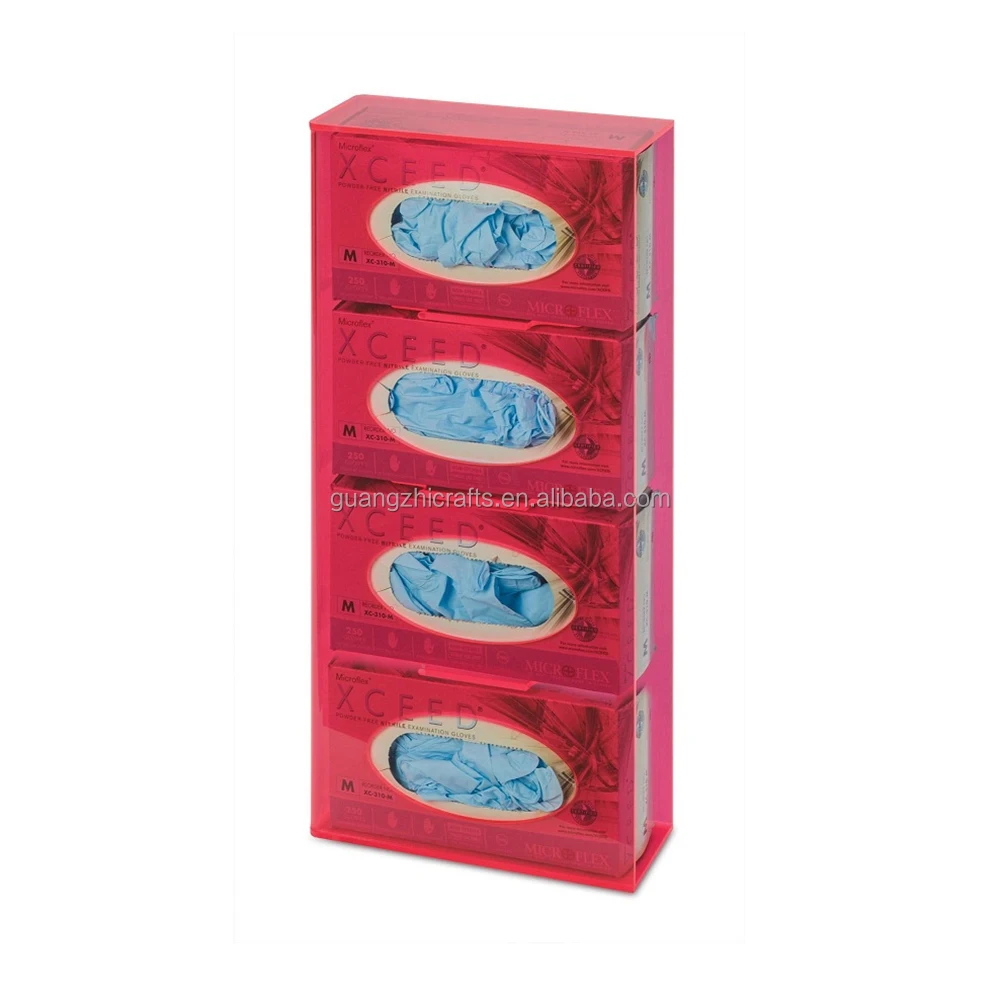 Wall Mounted Lucite Doctor Glove Dispenser Black Acrylic Single