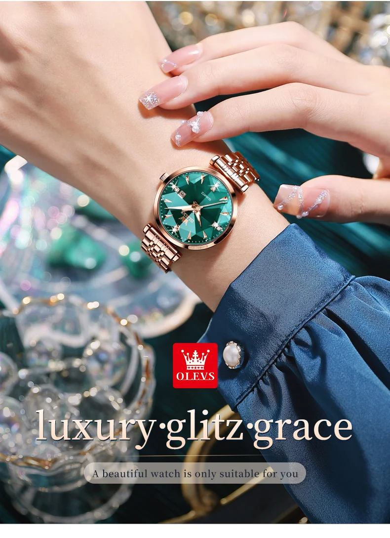 Olevs 5536 Luxury Fashion Casual Design Waterproof Wrist Watch Bright Multi Glass Ladies Quartz Women Watches for Girl Female