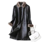 A27953 Real sheep skin coat jacket overcoat women's winter warm mink fur coat genuine leather inside winter coat