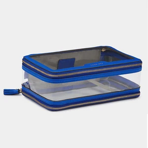 Custom Logo Clear Transparent PVC Ladies Makeup Vanity Pouch Women Zip Travel Cosmetic Case