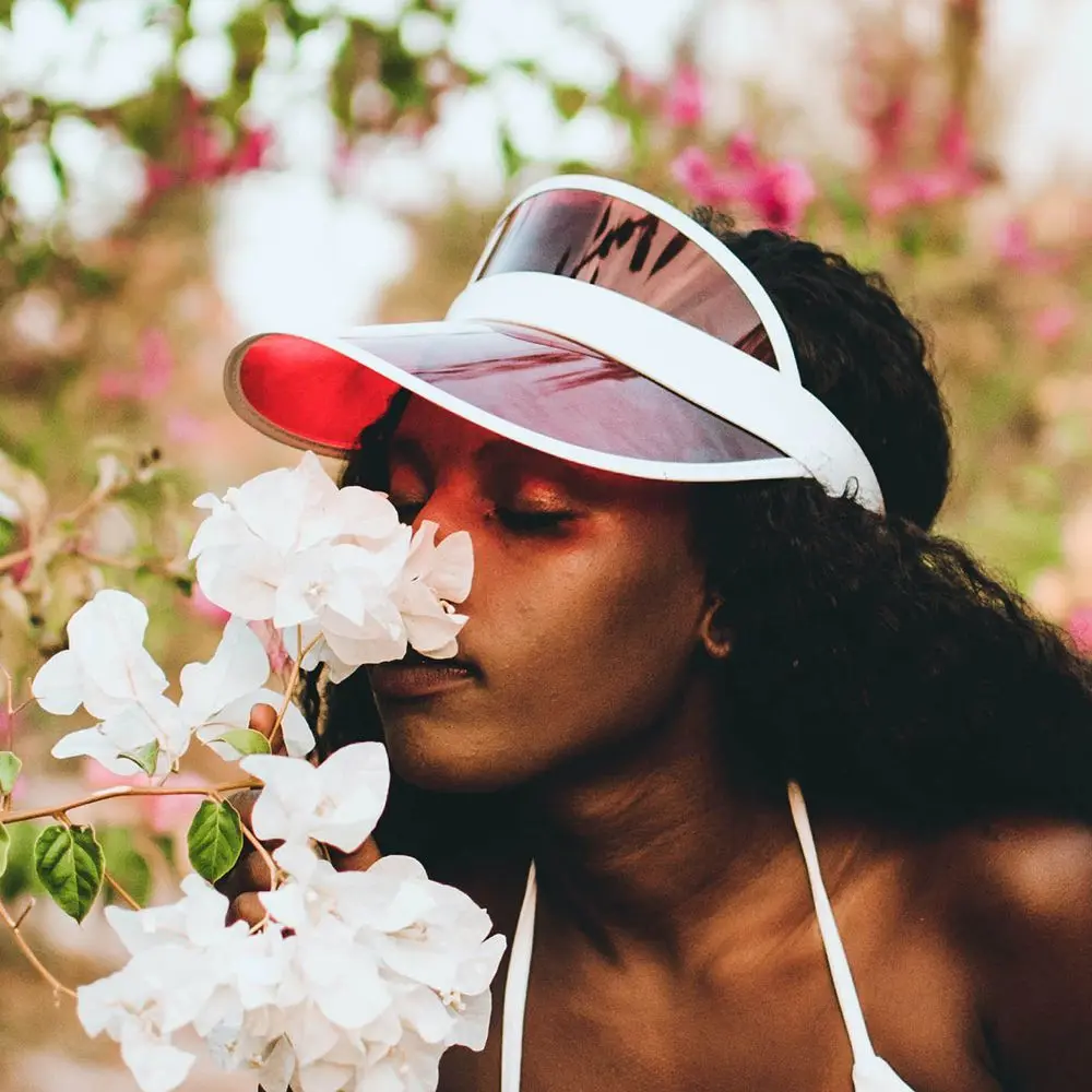 Summer Women Sunbathing Pool UV Protective Hat, Sports Transparent