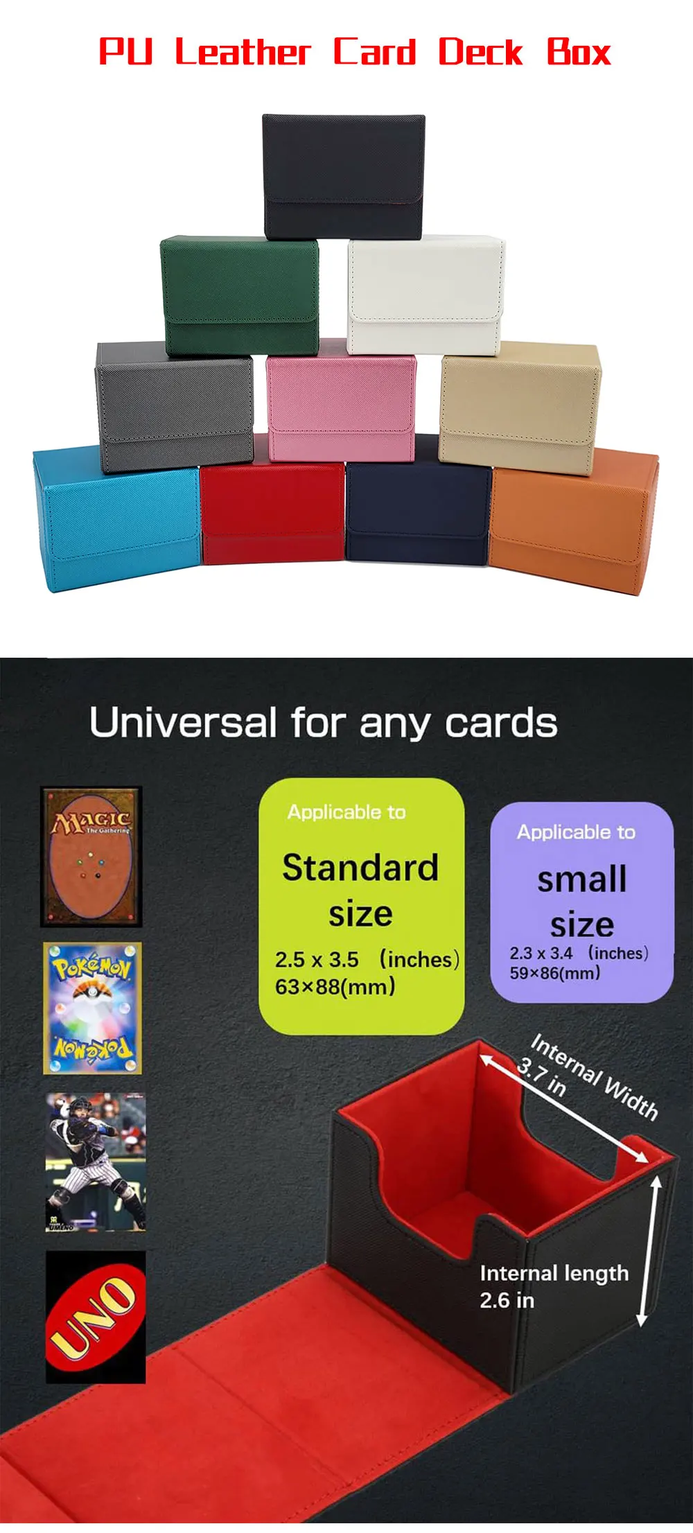 Hot Sale Card Deck Boxes With Locking Horizontal Trading Card