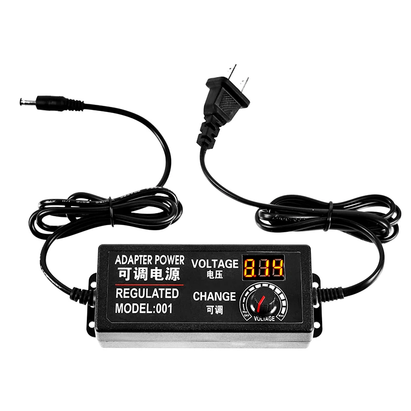 Adjustable AC to DC 3V-12V 3V-24V 9V-24V Universal Adapter With Display Screen Voltage Regulated Power Supply Adapter 3-24v 1a