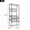 Matt black+ shiny gold L120*W40*H240CM