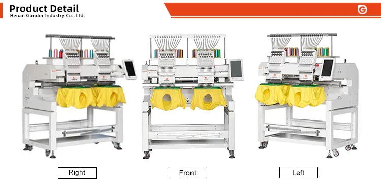 Commercial 2 Head Embodiery Embroidery Machine Computerized Two Head Pour De Broderie 3D with Bead and Sequences