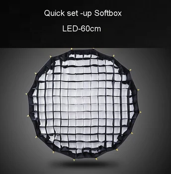 NiceFoto LED-60cm Photo Studio Camera Flash Parabolic Soft Box Lighting Bowens Mount Conical Ring Deep Softbox With Grid detail image