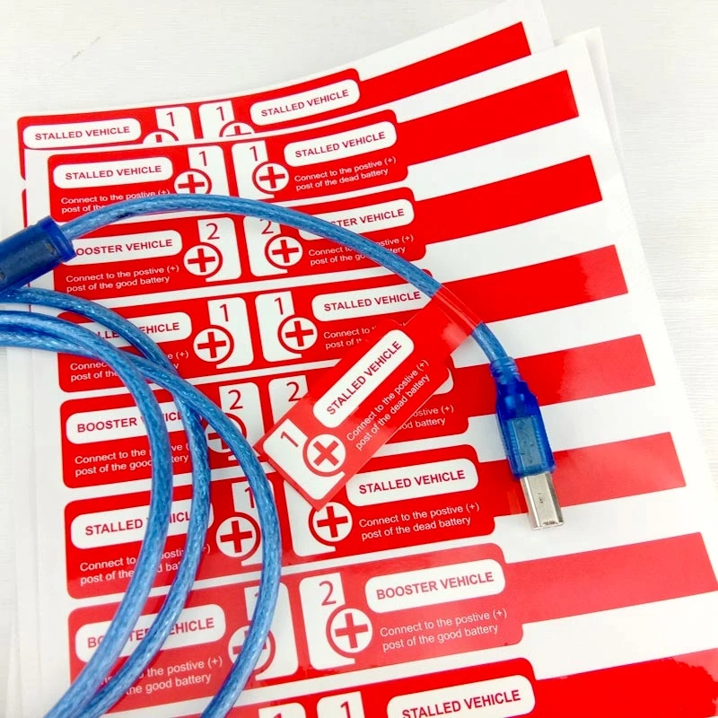 Custom Self Adhesive Label Printing Network Self Laminating Thermal Cable Electrical Tie Wire Printer Labels Tube Sticker