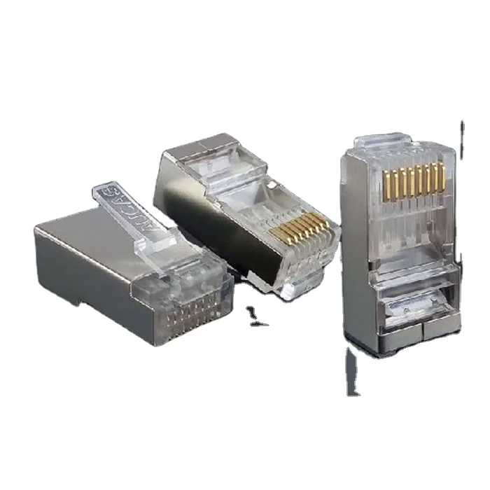8P8C Ethernet Pass Through Plug RJ45 Connector UTP Gold plated FTP Cat6 Connectors
