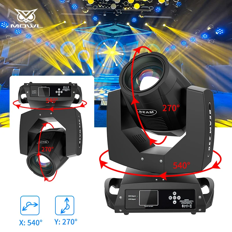 Stage Lighting Set DMX Beam 230 7r Cabeza Movil 230w Sharpy Beam Moving Head Light for DJ Disco Wedding