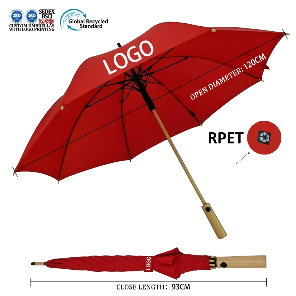 Автоматический 10 ребер 55 дюймов усиленный зонт из стекловолокна со стильной ручкой зонтики с пользовательским логотипом зонтик для гольфа