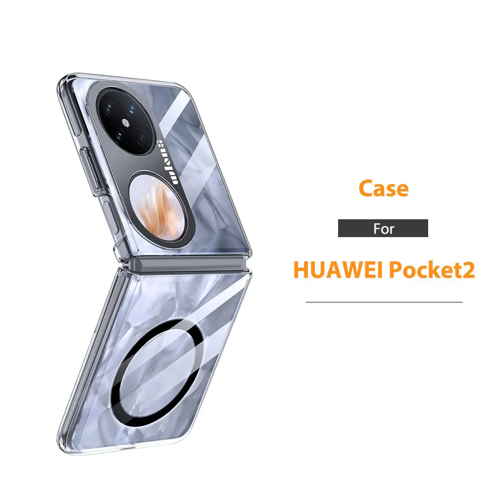 Funda transparente para Huawei Pocket 2 Películas de lente Protector de cámara Anillo magnético Teléfono transparente Duro Pc Airbag Wls79 Wlons  