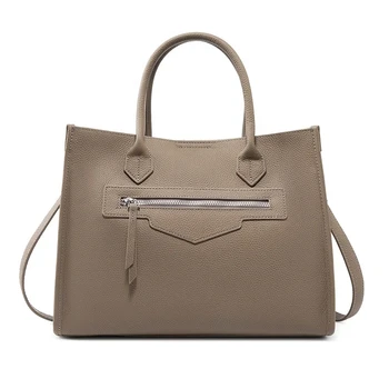 New Style Genuine Leather Tote Bag Fashion Women Gender Handbags Vintage Stylish Shoulder Bag For Women
