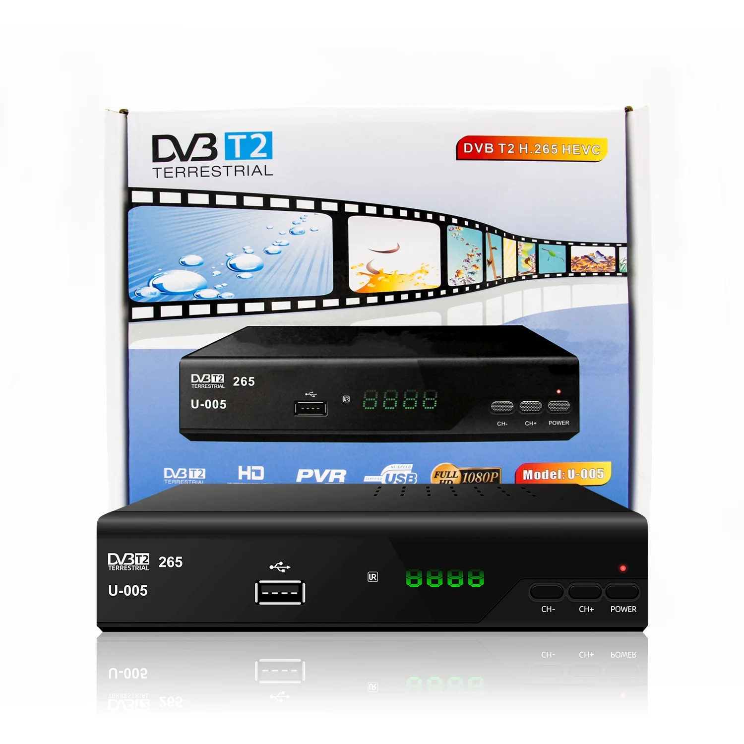 Factory Price TV Receiver Decoder DVB-T2 Receiver Direct TV Descrambler Full HD H.265 Set Top Box
